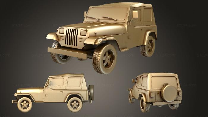 Автомобили и транспорт (Jeep Wrangler (Mk1) (YJ) 1987, CARS_2074) 3D модель для ЧПУ станка
