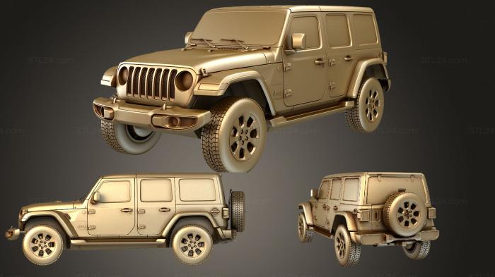 Автомобили и транспорт (Jeep Wrangler (Mk4) (JL) Безлимитная Сахара 2018, CARS_2076) 3D модель для ЧПУ станка