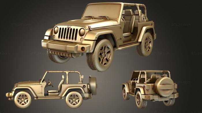 Автомобили и транспорт (10-летие jeep wrangler rubicon 2014, CARS_2091) 3D модель для ЧПУ станка