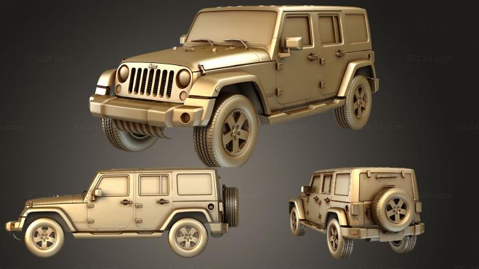 Автомобили и транспорт (Jeep wrangler unlimited sahara eu pec 2011, CARS_2100) 3D модель для ЧПУ станка