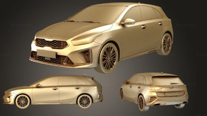 Автомобили и транспорт (Kia Ceed GT линейка 2019, CARS_2122) 3D модель для ЧПУ станка