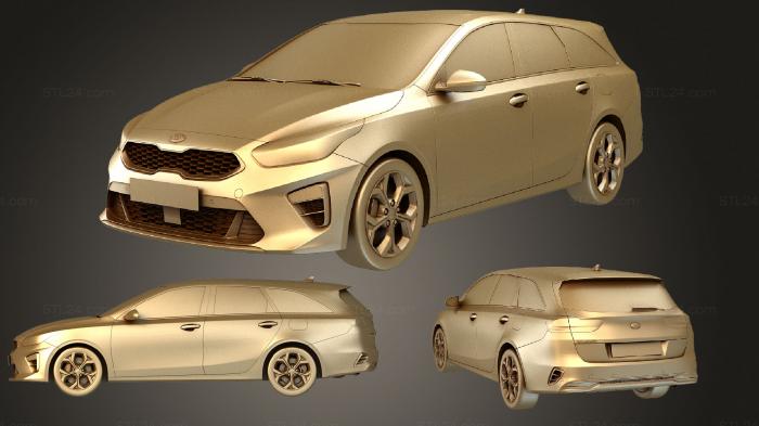 Автомобили и транспорт (Kia Ceed Sportswagon 2019, CARS_2123) 3D модель для ЧПУ станка
