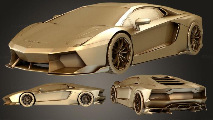 Автомобили и транспорт (Lamborghini Aventador 3D, CARS_2158) 3D модель для ЧПУ станка