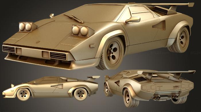 Автомобили и транспорт (Lamborghini Countach 5000 QV 1985, CARS_2162) 3D модель для ЧПУ станка