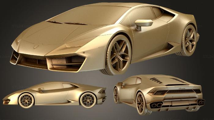 Автомобили и транспорт (Lamborghini Huracan LP580 2 2017 комплект, CARS_2169) 3D модель для ЧПУ станка