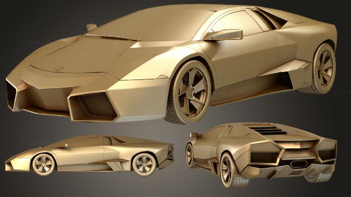Автомобили и транспорт (Lamborghini Reventon 2009, CARS_2172) 3D модель для ЧПУ станка