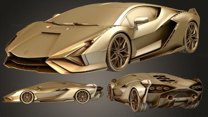Автомобили и транспорт (Lamborghini Sian 2020, CARS_2174) 3D модель для ЧПУ станка