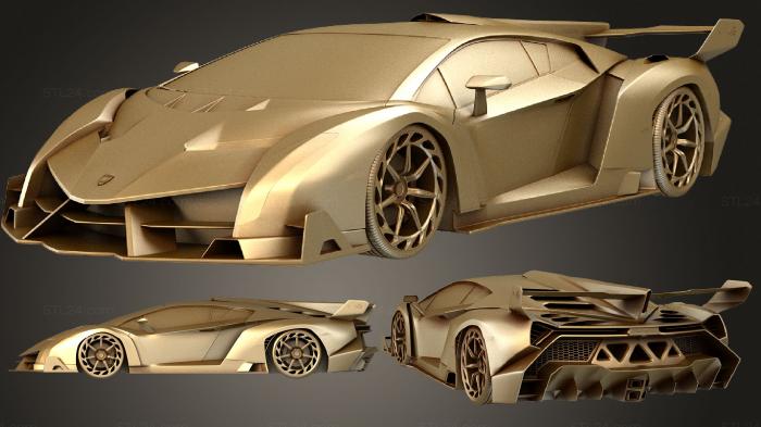 Автомобили и транспорт (Lamborghini Veneno (LP750 4) 2013, CARS_2179) 3D модель для ЧПУ станка