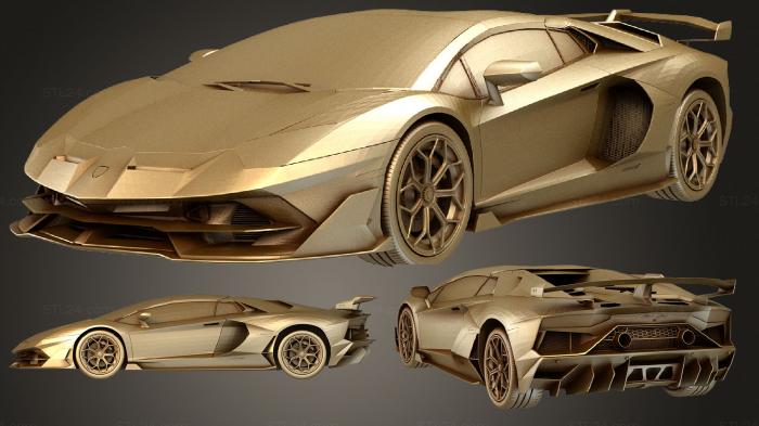 Автомобили и транспорт (Lamborghini aventador родстер svj 2021, CARS_2183) 3D модель для ЧПУ станка