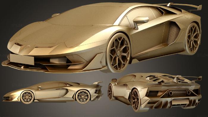 Автомобили и транспорт (Lamborghini aventador svj 2019, CARS_2185) 3D модель для ЧПУ станка