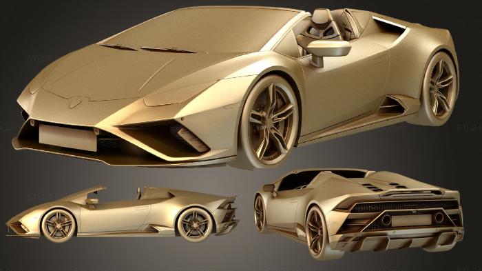 Автомобили и транспорт (Lamborghini huracan evo rwd spyder 2021, CARS_2189) 3D модель для ЧПУ станка