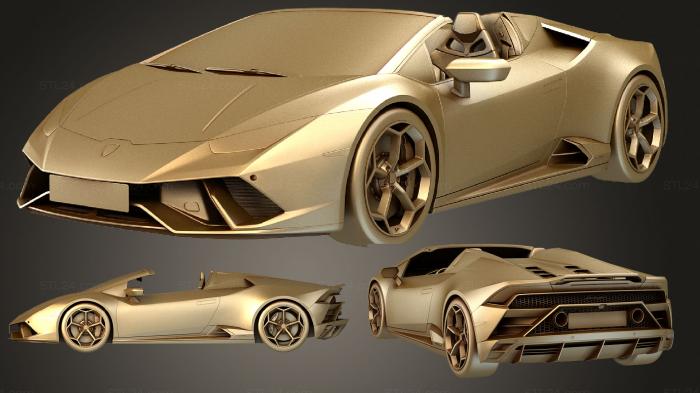 Автомобили и транспорт (Lamborghini huracan evo spyder 2019, CARS_2190) 3D модель для ЧПУ станка