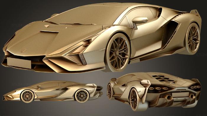 Автомобили и транспорт (Lamborghini sian 2020, CARS_2193) 3D модель для ЧПУ станка