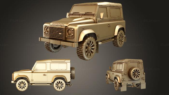 Автомобили и транспорт (Land Rover Defender работает V8, CARS_2220) 3D модель для ЧПУ станка