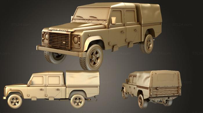 Автомобили и транспорт (Land Rover Defender 130 highcapacitydoublecab Комплектация 2011, CARS_2226) 3D модель для ЧПУ станка