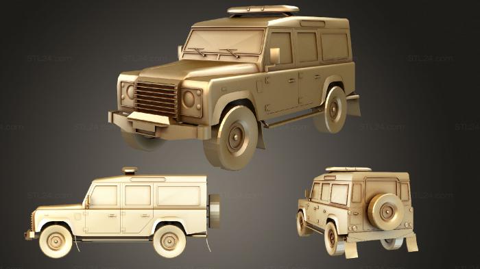Автомобили и транспорт (Гражданская гвардия Land Rover Defender, CARS_2232) 3D модель для ЧПУ станка