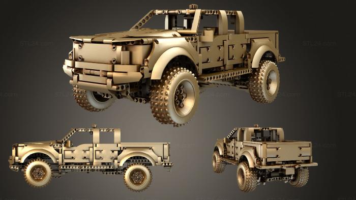 Автомобили и транспорт (Lego Форд Раптор 3D, CARS_2239) 3D модель для ЧПУ станка