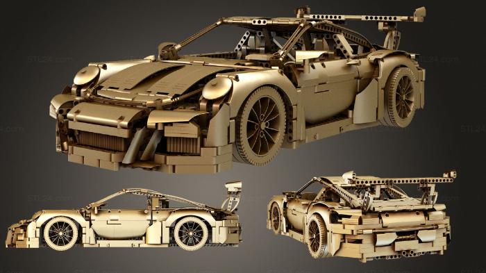 Автомобили и транспорт (КОНСТРУКТОР LEGO Porsche GT3 RS 2015, CARS_2240) 3D модель для ЧПУ станка