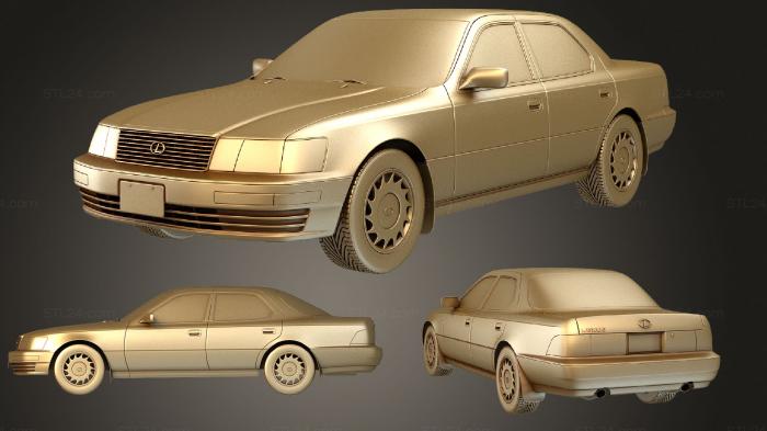 Автомобили и транспорт (Lexus LS 400 1989 1994 комплект, CARS_2260) 3D модель для ЧПУ станка