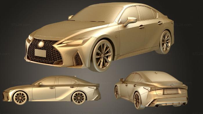 Автомобили и транспорт (Lexus is f sport 2021, CARS_2276) 3D модель для ЧПУ станка