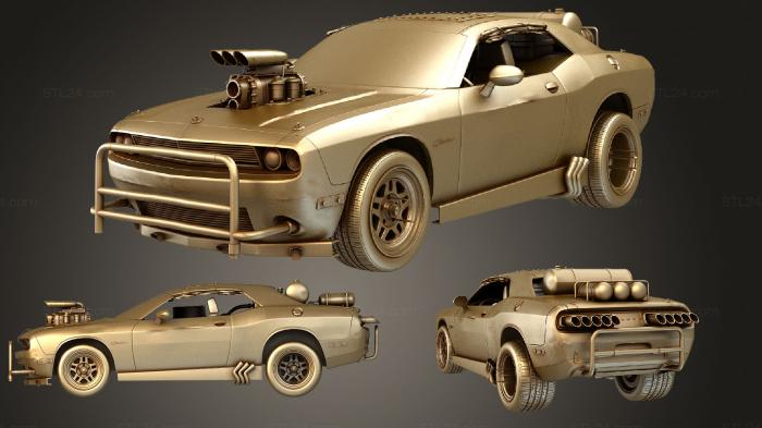 Автомобили и транспорт (Безумный Макс Боевой Перехватчик Dodge Challenger 2015, CARS_2332) 3D модель для ЧПУ станка