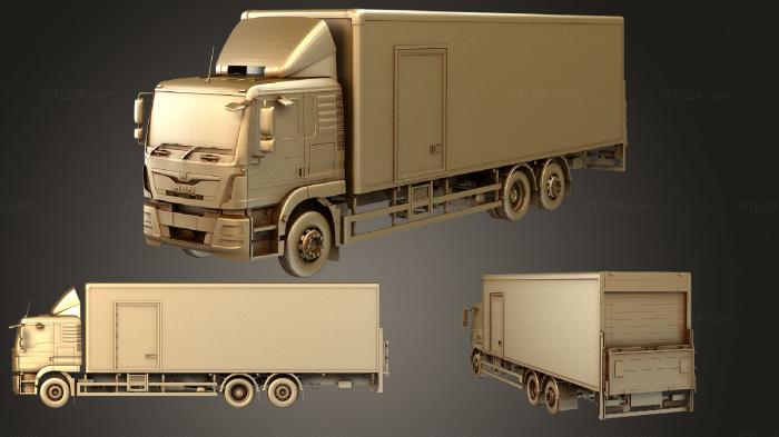 Автомобили и транспорт (Жесткая коробка man tgm 2019, CARS_2342) 3D модель для ЧПУ станка