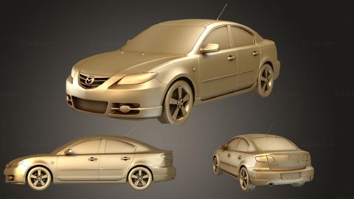 Автомобили и транспорт (Mazda 3 (Mk1) (BK) седан S 2005, CARS_2373) 3D модель для ЧПУ станка