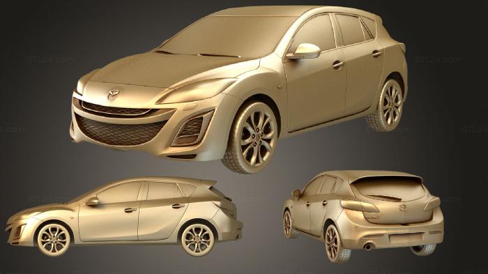 Автомобили и транспорт (Mazda 3 хэтчбек 2011, CARS_2375) 3D модель для ЧПУ станка
