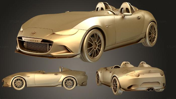 Автомобили и транспорт (Концепт Mazda MX 5 Spyder 2015, CARS_2394) 3D модель для ЧПУ станка
