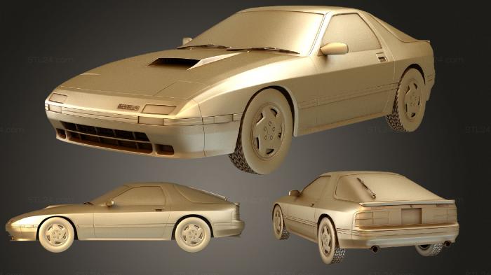 Автомобили и транспорт (Mazda RX 7 (Mk2) (FC) купе 1985, CARS_2397) 3D модель для ЧПУ станка