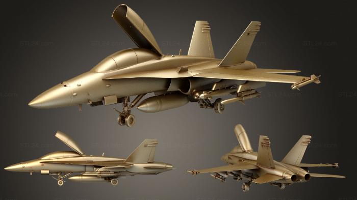 Vehicles (McDonnell Douglas FA 18 Hornet, CARS_2412) 3D models for cnc