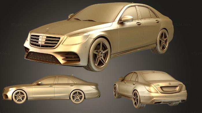 Автомобили и транспорт (Mercedes Benz S 560 Lang 4MATIC AMG W222 2018, CARS_2429) 3D модель для ЧПУ станка