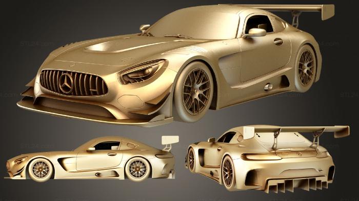 Автомобили и транспорт (Mercedes AMG GT3, CARS_2444) 3D модель для ЧПУ станка