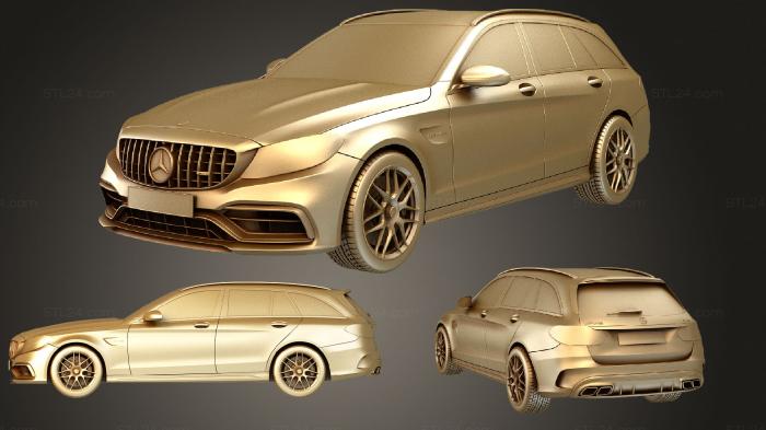 Автомобили и транспорт (Mercedes Benz C63 универсал, CARS_2449) 3D модель для ЧПУ станка