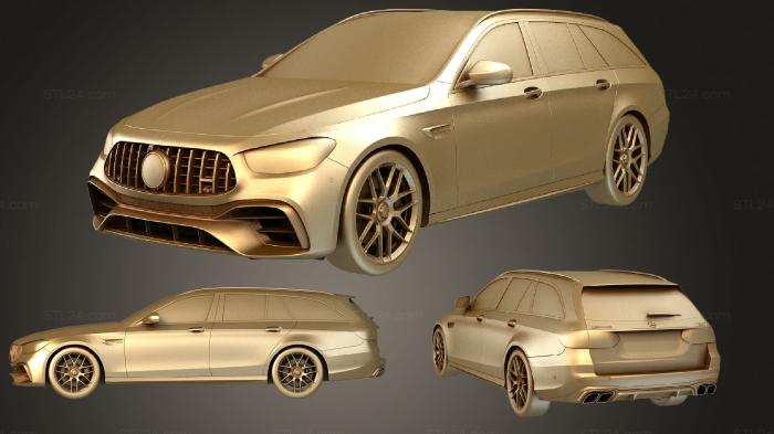 Автомобили и транспорт (Mercedes E63 Универсал AMG 2021, CARS_2461) 3D модель для ЧПУ станка