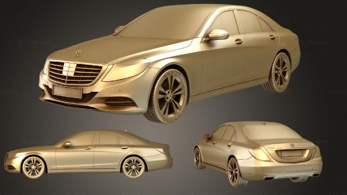 Автомобили и транспорт (Mercedes S Class 2014, CARS_2465) 3D модель для ЧПУ станка