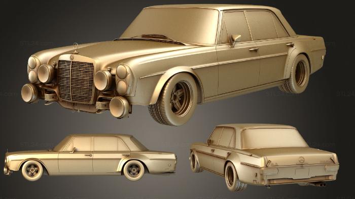 Автомобили и транспорт (Mercedes Benz 300 (W108) SEL AMG Красная Свинья 1969, CARS_2488) 3D модель для ЧПУ станка