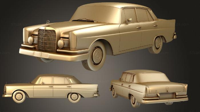 Автомобили и транспорт (Mercedes Benz 300SE W112 1961 1965 комплект, CARS_2491) 3D модель для ЧПУ станка