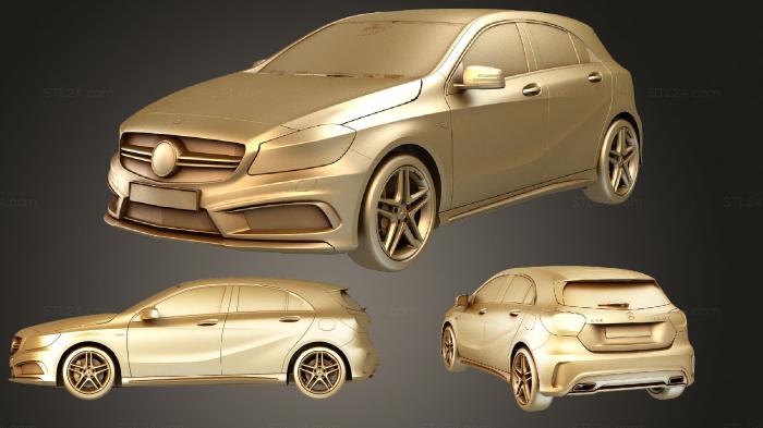 Автомобили и транспорт (Mercedes Benz A45 AMG, CARS_2497) 3D модель для ЧПУ станка