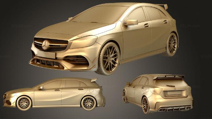 Автомобили и транспорт (Mercedes Benz A45 AMG 2017, CARS_2498) 3D модель для ЧПУ станка