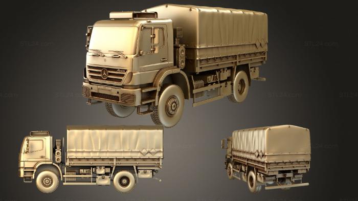Автомобили и транспорт (Военный грузовик Mercedes Benz Axor (1828A) 2005, CARS_2502) 3D модель для ЧПУ станка