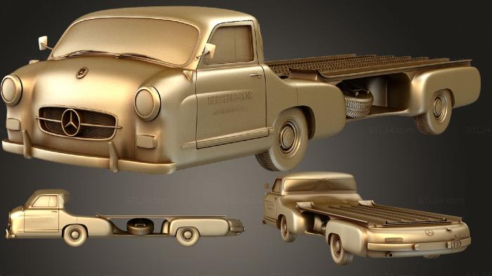 Автомобили и транспорт (Mercedes Benz Blue Wonder Renntransporter 1954, CARS_2504) 3D модель для ЧПУ станка