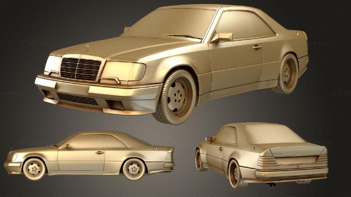 Автомобили и транспорт (Mercedes Benz E class (Mk2) (C124) купе AMG широкофюзеляжный 1988, CARS_2520) 3D модель для ЧПУ станка