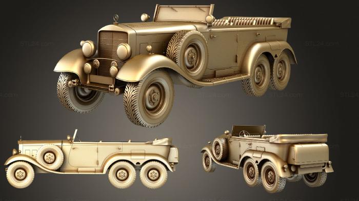 Автомобили и транспорт (Внедорожник Mercedes Benz G4 1939, CARS_2532) 3D модель для ЧПУ станка