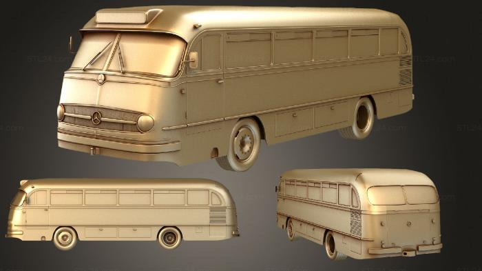 Автомобили и транспорт (Автобус Mercedes Benz O 321 H 1954, CARS_2546) 3D модель для ЧПУ станка
