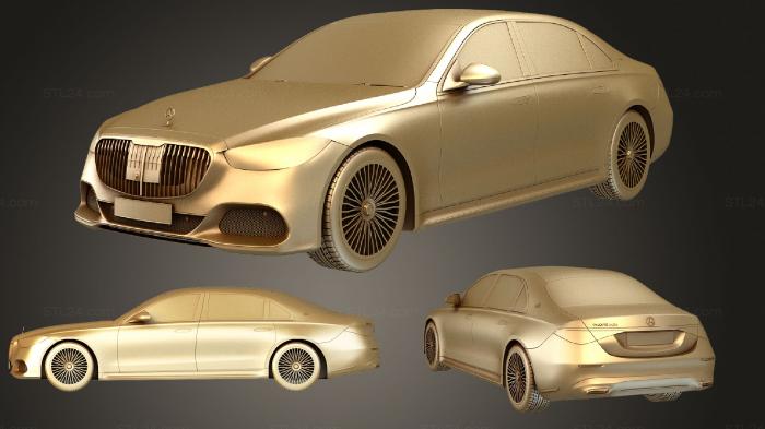 Автомобили и транспорт (Mercedes Benz S Class Майбах, CARS_2553) 3D модель для ЧПУ станка