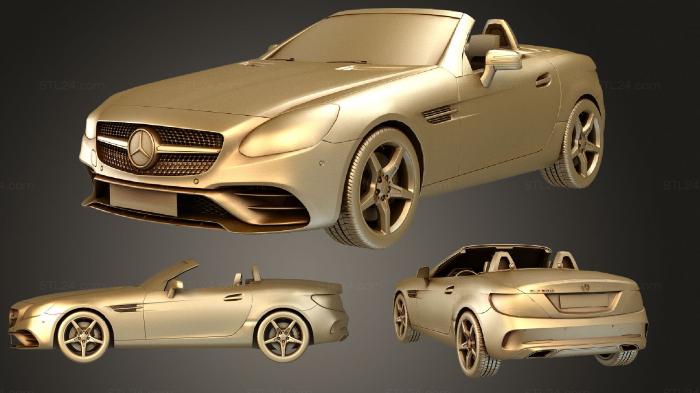 Автомобили и транспорт (Комплект Mercedes Benz SLC 2017, CARS_2555) 3D модель для ЧПУ станка