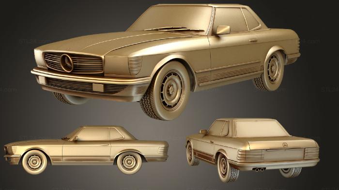 Автомобили и транспорт (Mercedes Benz SL class R107 купе 1972, CARS_2557) 3D модель для ЧПУ станка