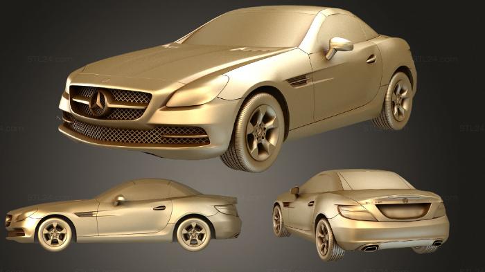 Автомобили и транспорт (Mercedes Benz SLK 2012, CARS_2558) 3D модель для ЧПУ станка