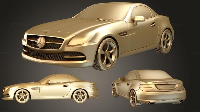 Автомобили и транспорт (Mercedes Benz SLK Class R172 2012, CARS_2559) 3D модель для ЧПУ станка